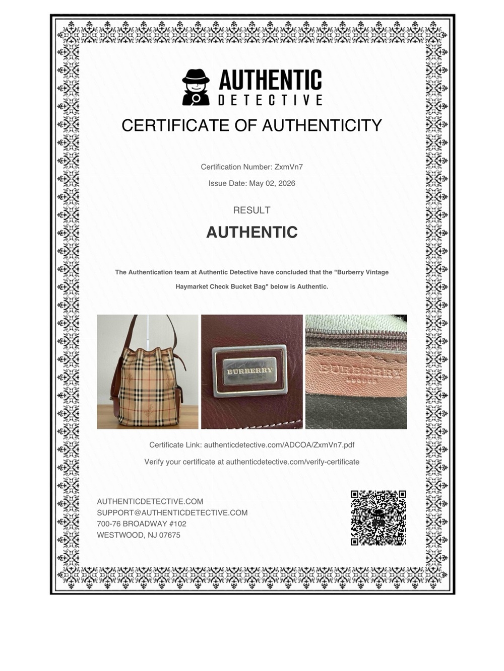 Burberry Bucket Bag with COA - Picture 5 of 15